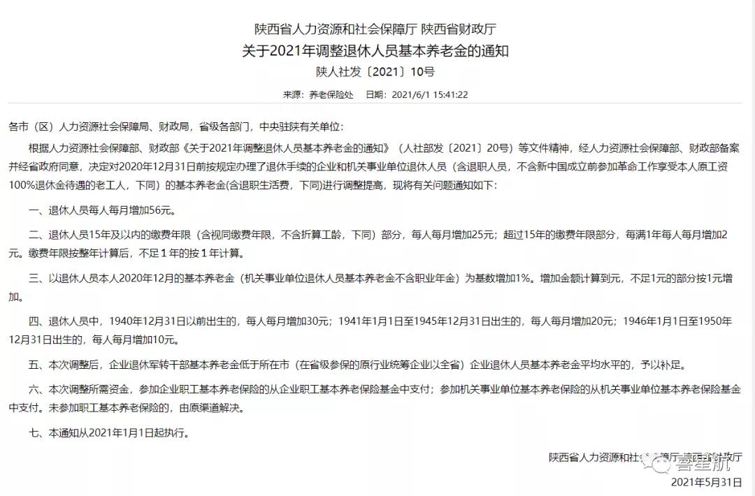 退休人員養老金，上漲啦！(圖1)